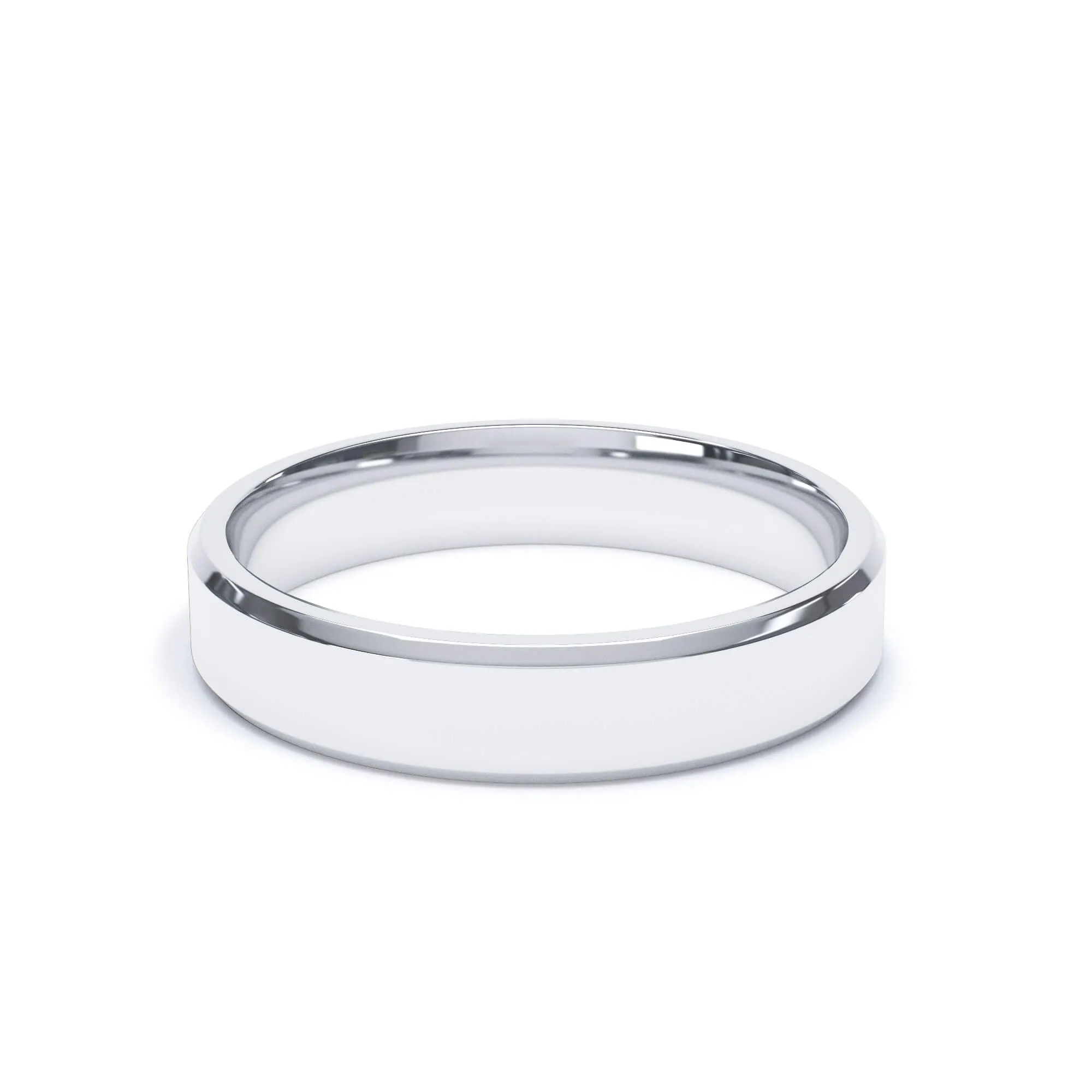 - Bevelled Edge Profile Wedding Ring Platinum