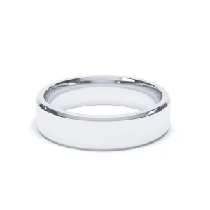 - Bevelled Edge Profile Wedding Ring Platinum