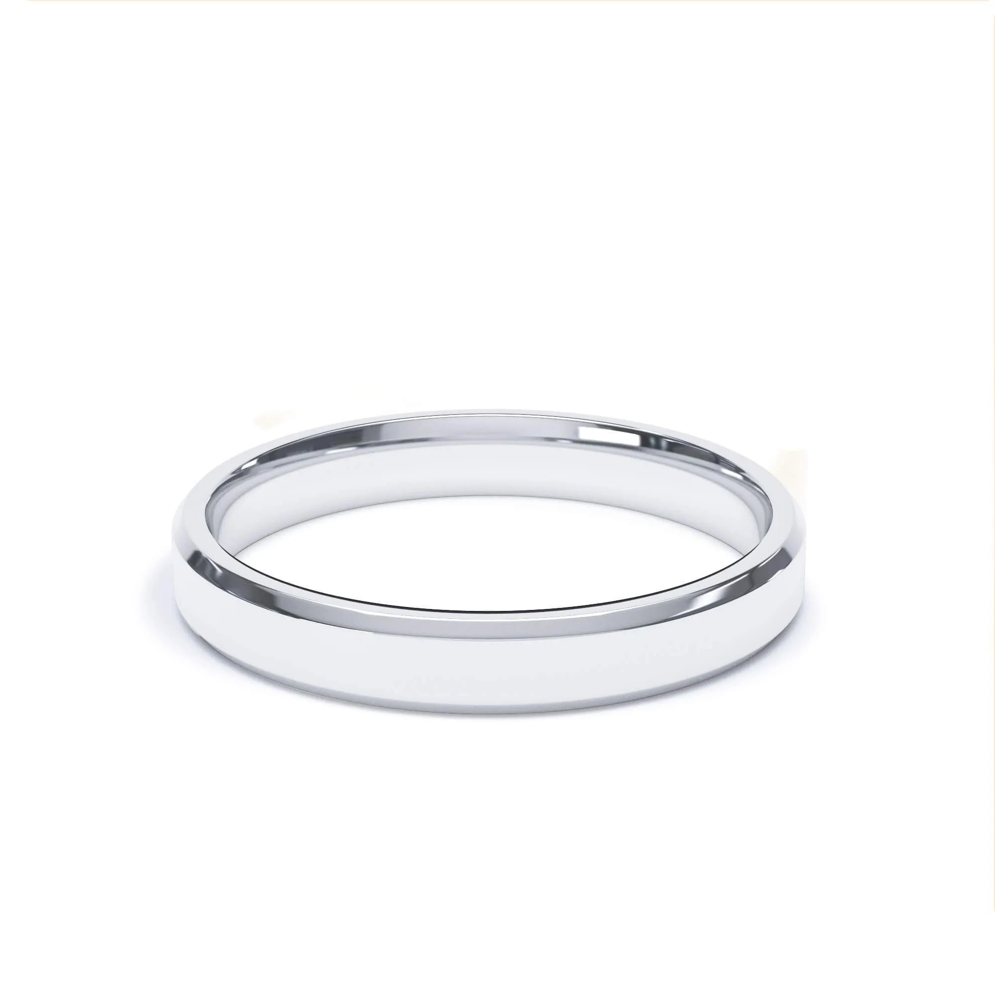 - Bevelled Edge Profile Wedding Ring Platinum