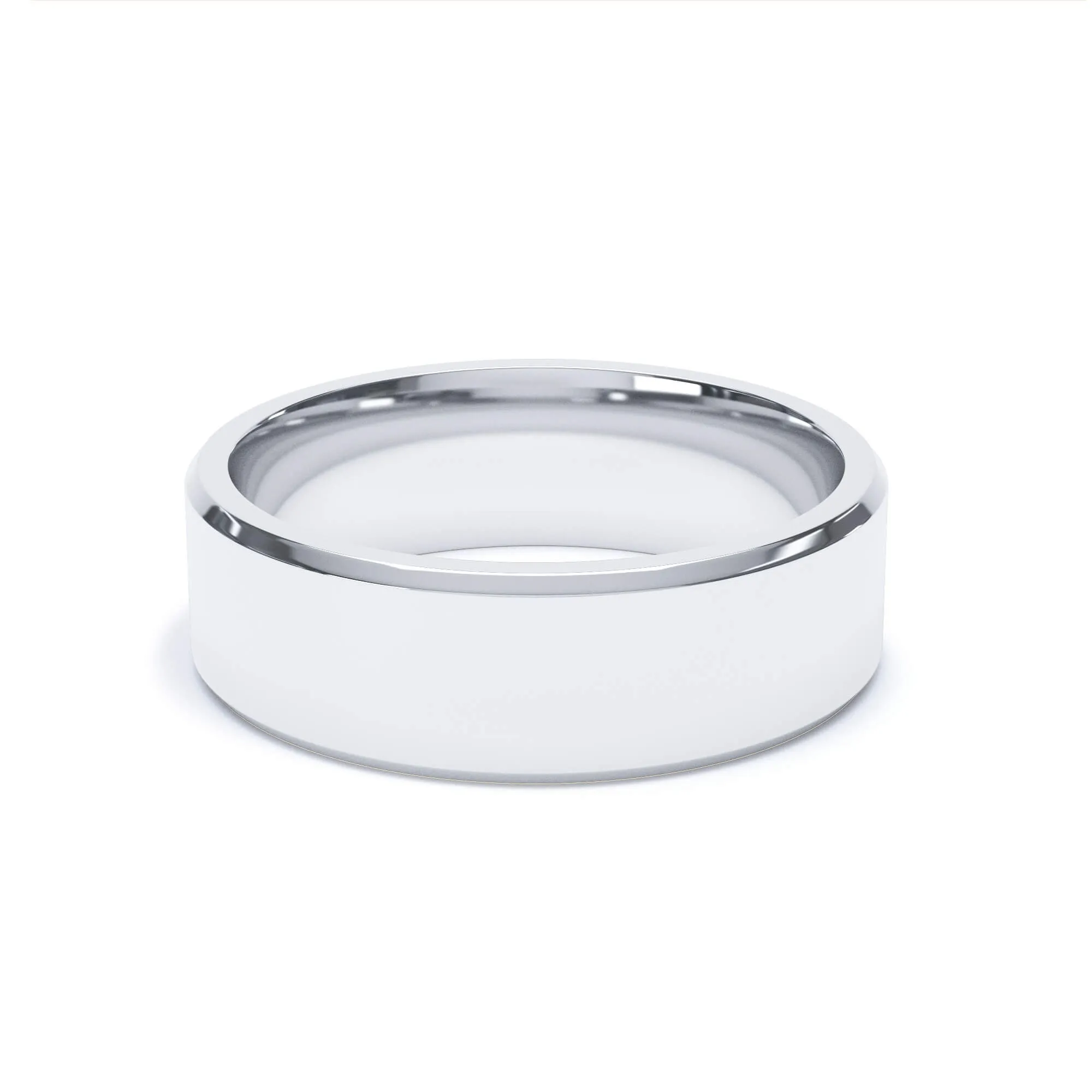 - Bevelled Edge Profile Wedding Ring Platinum