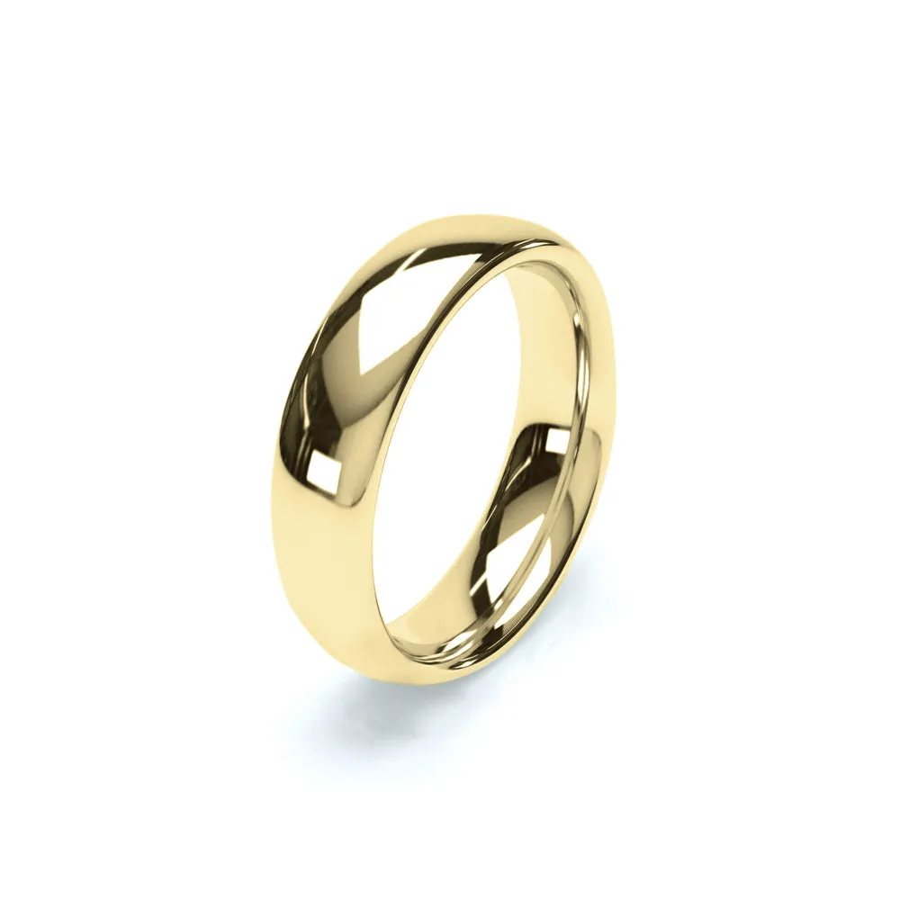 - Oval Profile Wedding Ring 9k Yellow Gold