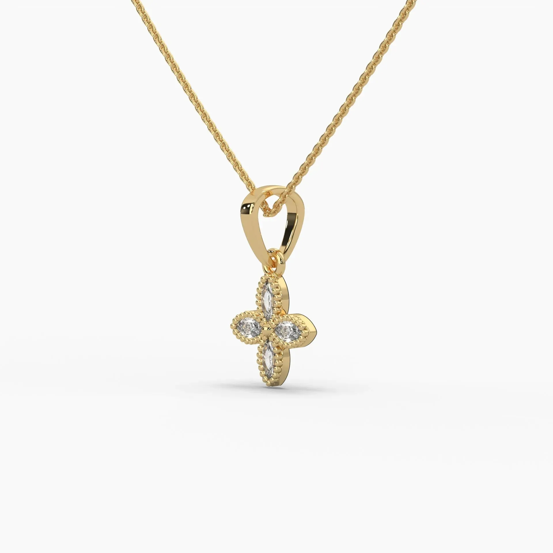 0.25ctw Marquise Lab Grown Diamond Pendant Necklace | 14k Gold