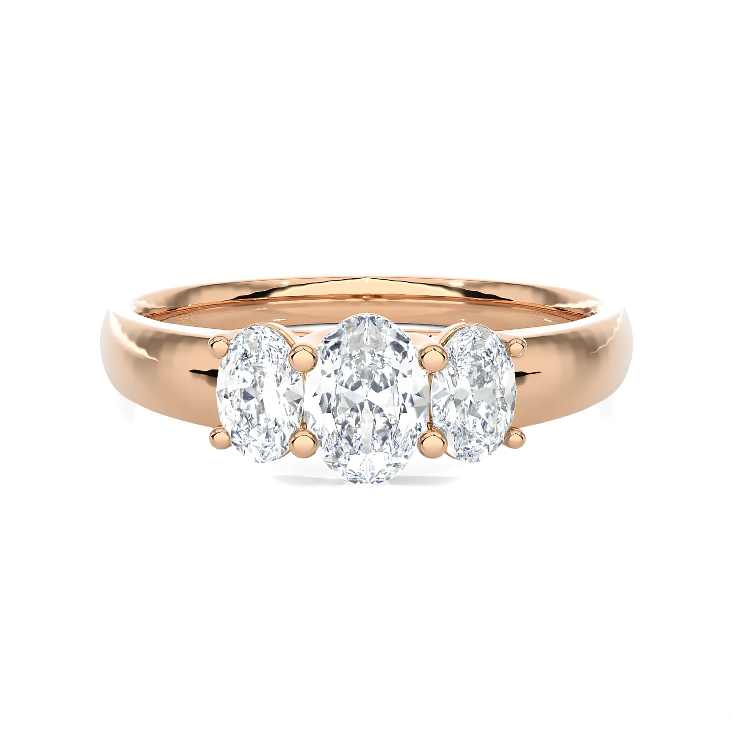 1 ctw Oval Three Stone Lab Grown Diamond Ring