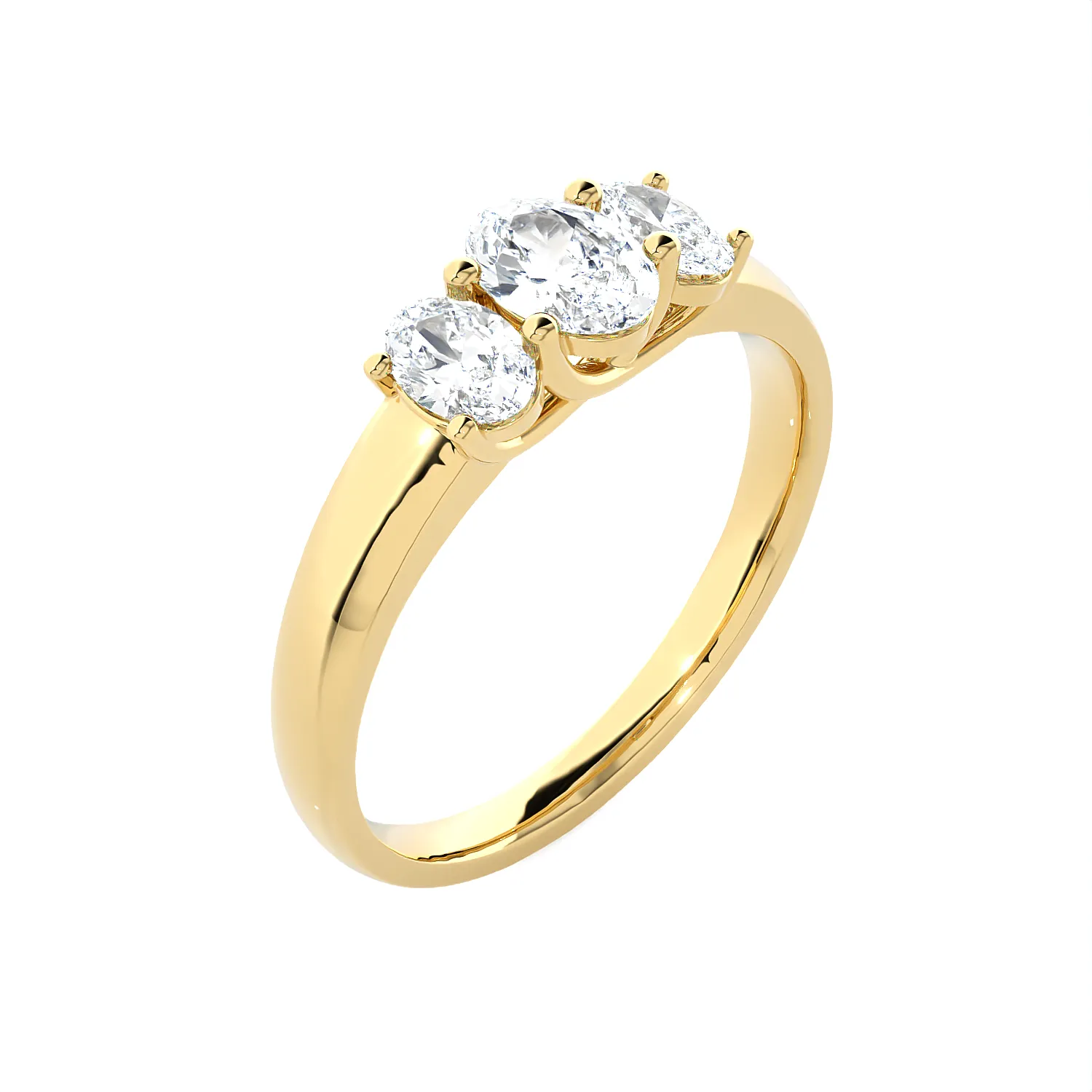 1 ctw Oval Three Stone Lab Grown Diamond Ring