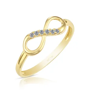 10k Yellow Gold Dainty Infinity Ring