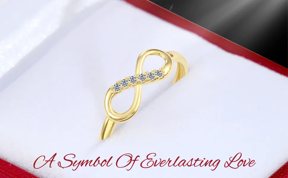 10k Yellow Gold Dainty Infinity Ring