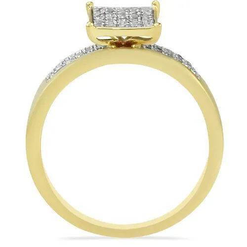 10K Yellow Gold Diamond Wedding Band Set 0.76 Ctw