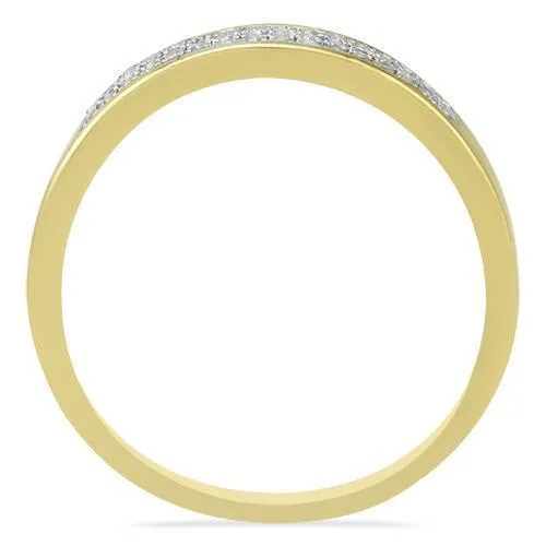 10K Yellow Gold Diamond Wedding Band Set 0.76 Ctw