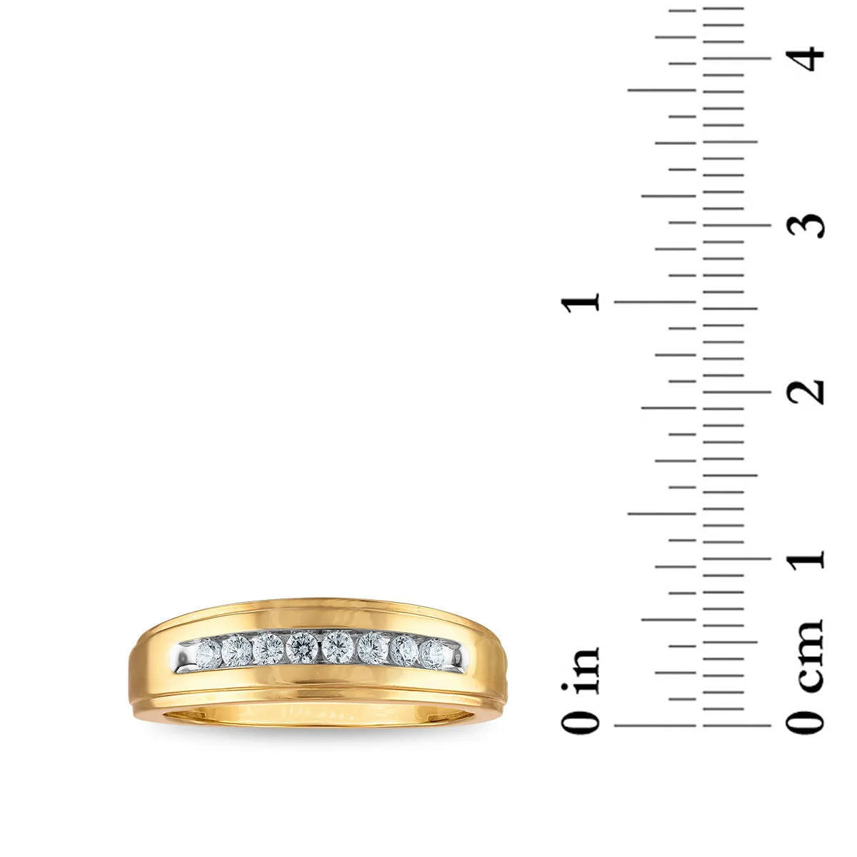 1/4 CTW Diamond Wedding Channel Set Ring in 10KT Yellow Gold