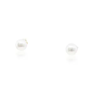 14K YELLOW GOLD CULTURED PEARL STUD EARRINGS 6.5-7MM