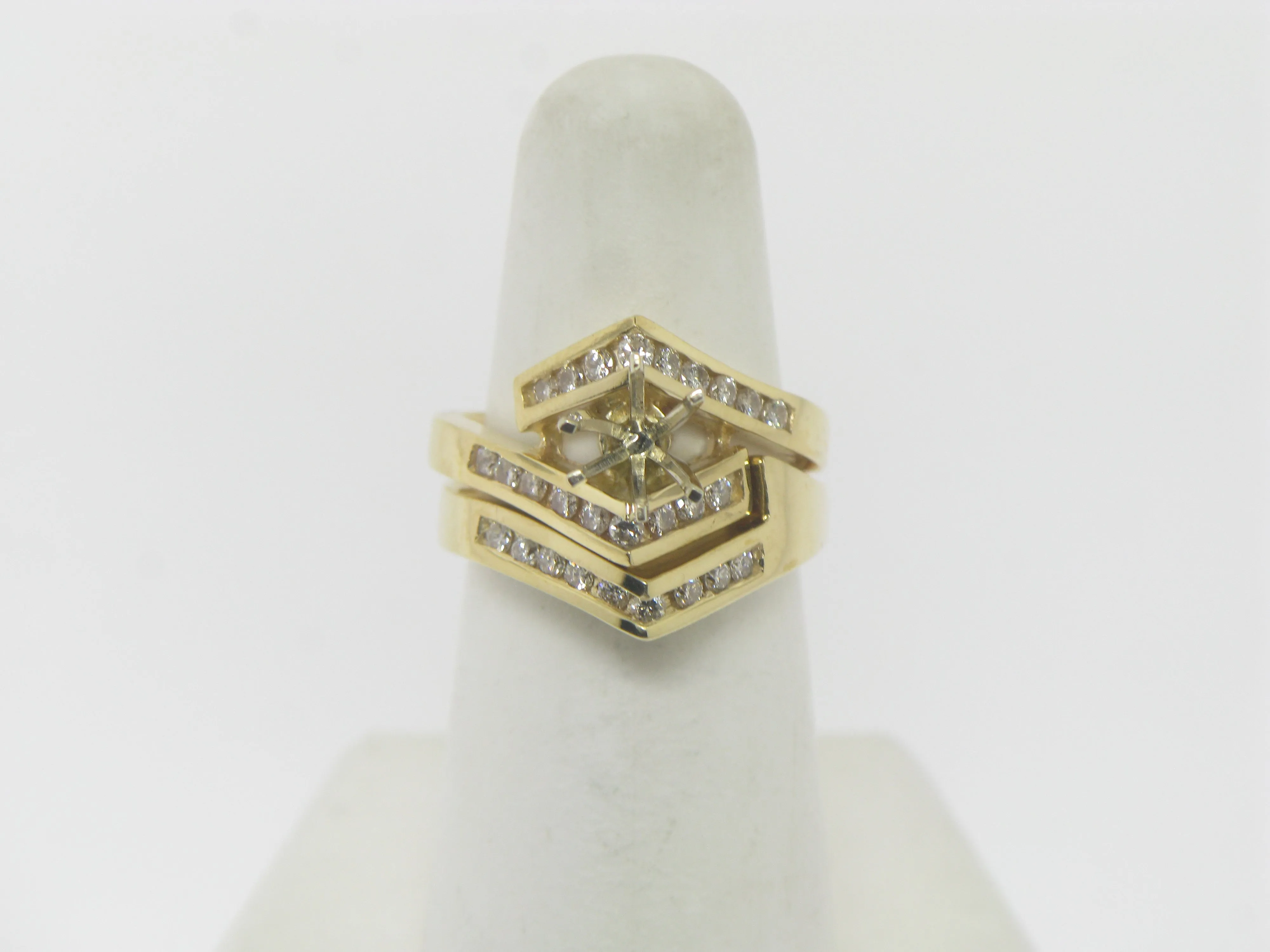 14K Yellow Gold Diamond Ring Semi Mounting [For 3/4 CT] New Old Stock