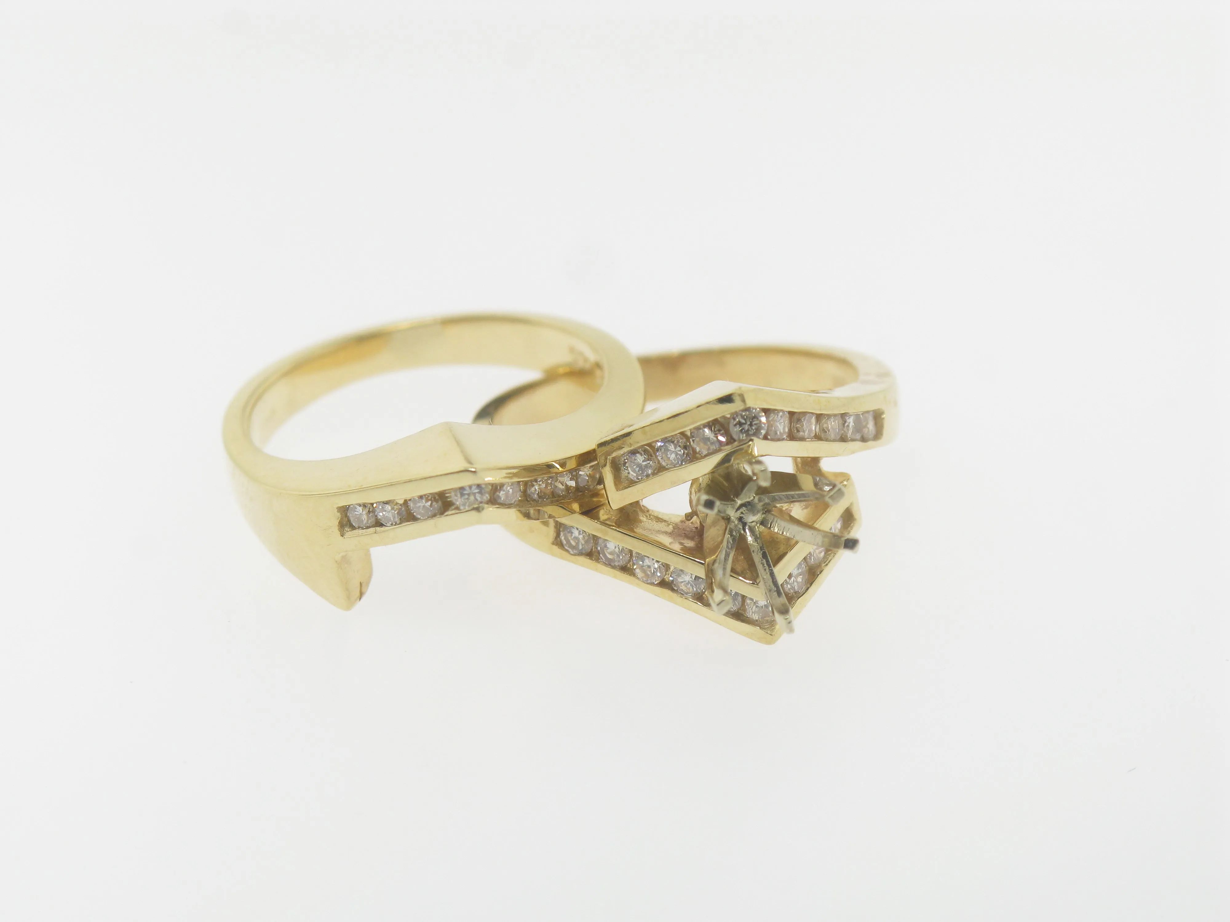 14K Yellow Gold Diamond Ring Semi Mounting [For 3/4 CT] New Old Stock