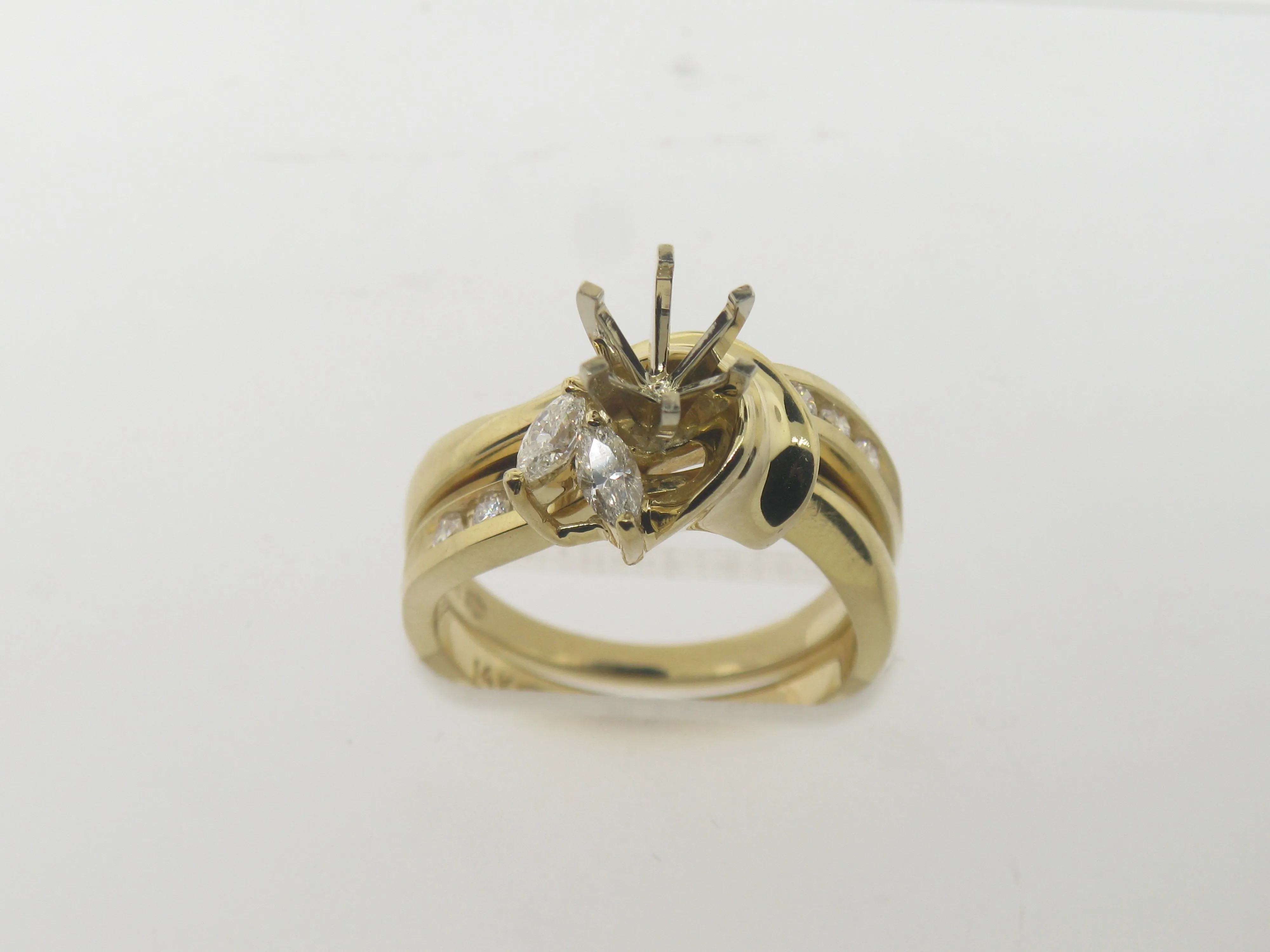 14K Yellow Gold Diamond Wedding Set Semi-Mounting (Brand New Sale)