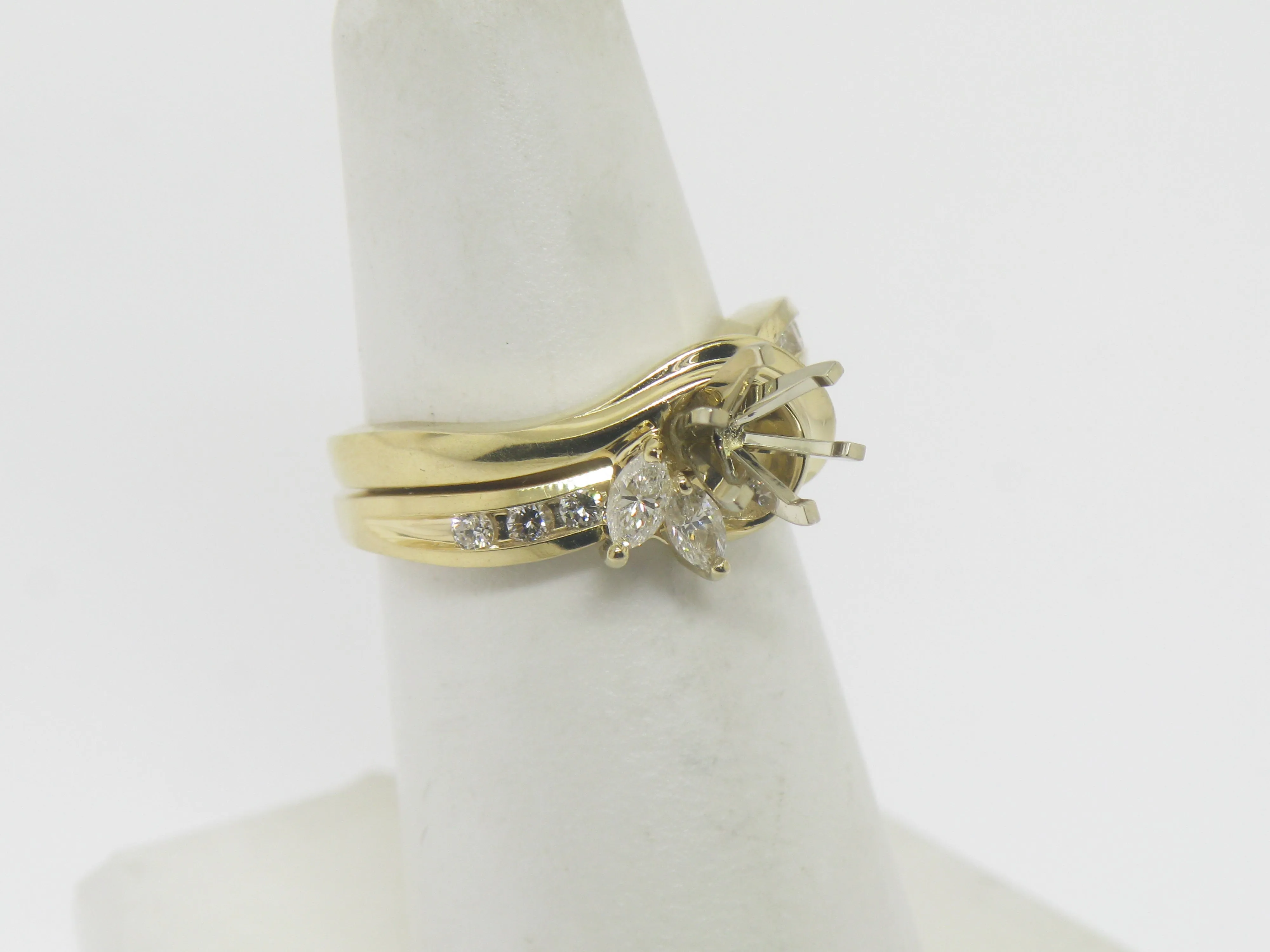 14K Yellow Gold Diamond Wedding Set Semi-Mounting (Brand New Sale)