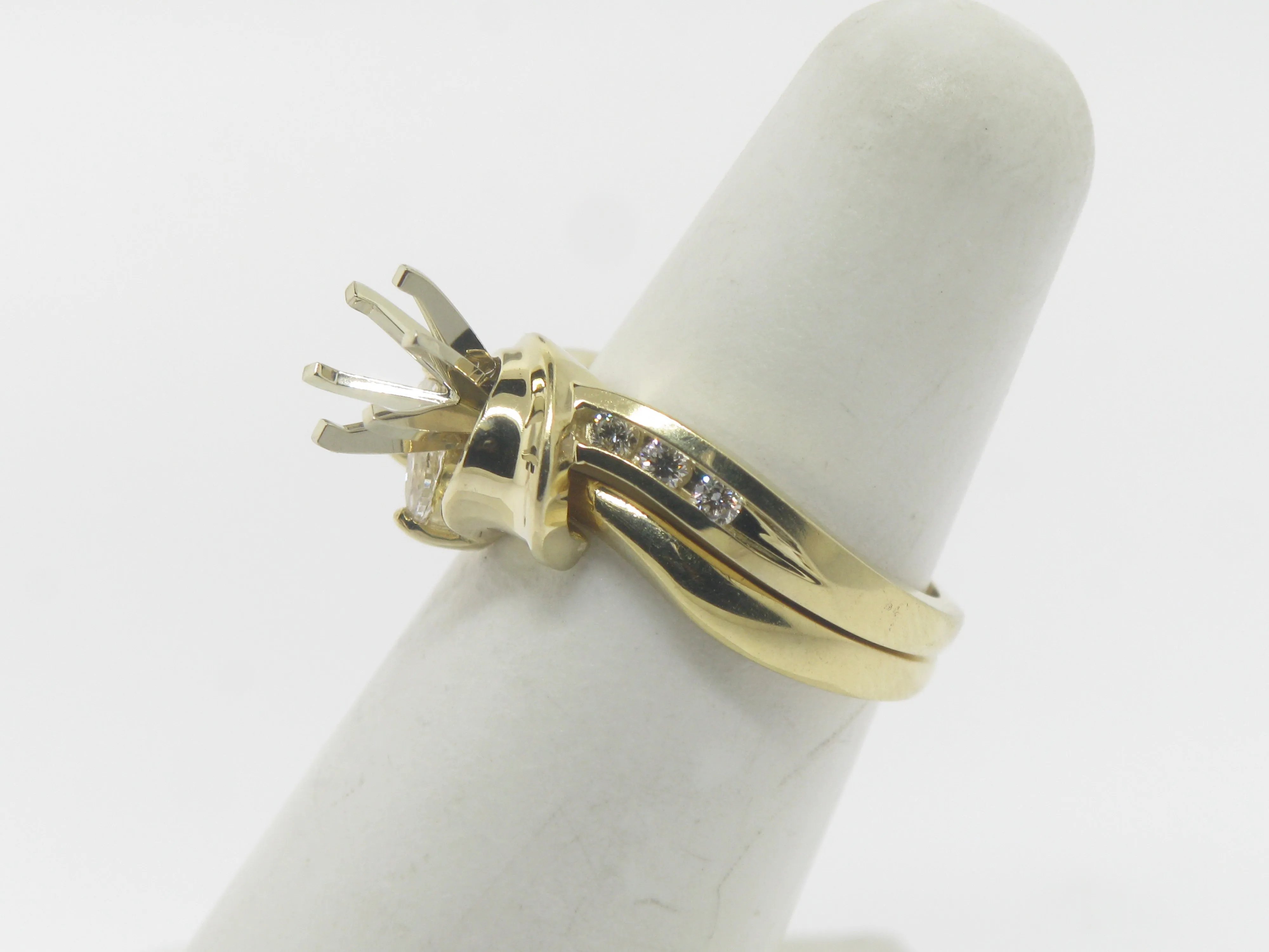 14K Yellow Gold Diamond Wedding Set Semi-Mounting (Brand New Sale)