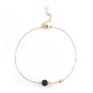 14kt Onyx and Diamond Dot Bracelet