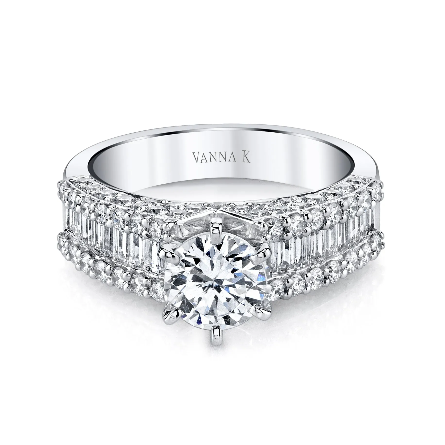 18K White Gold Diamond Engagement Ring