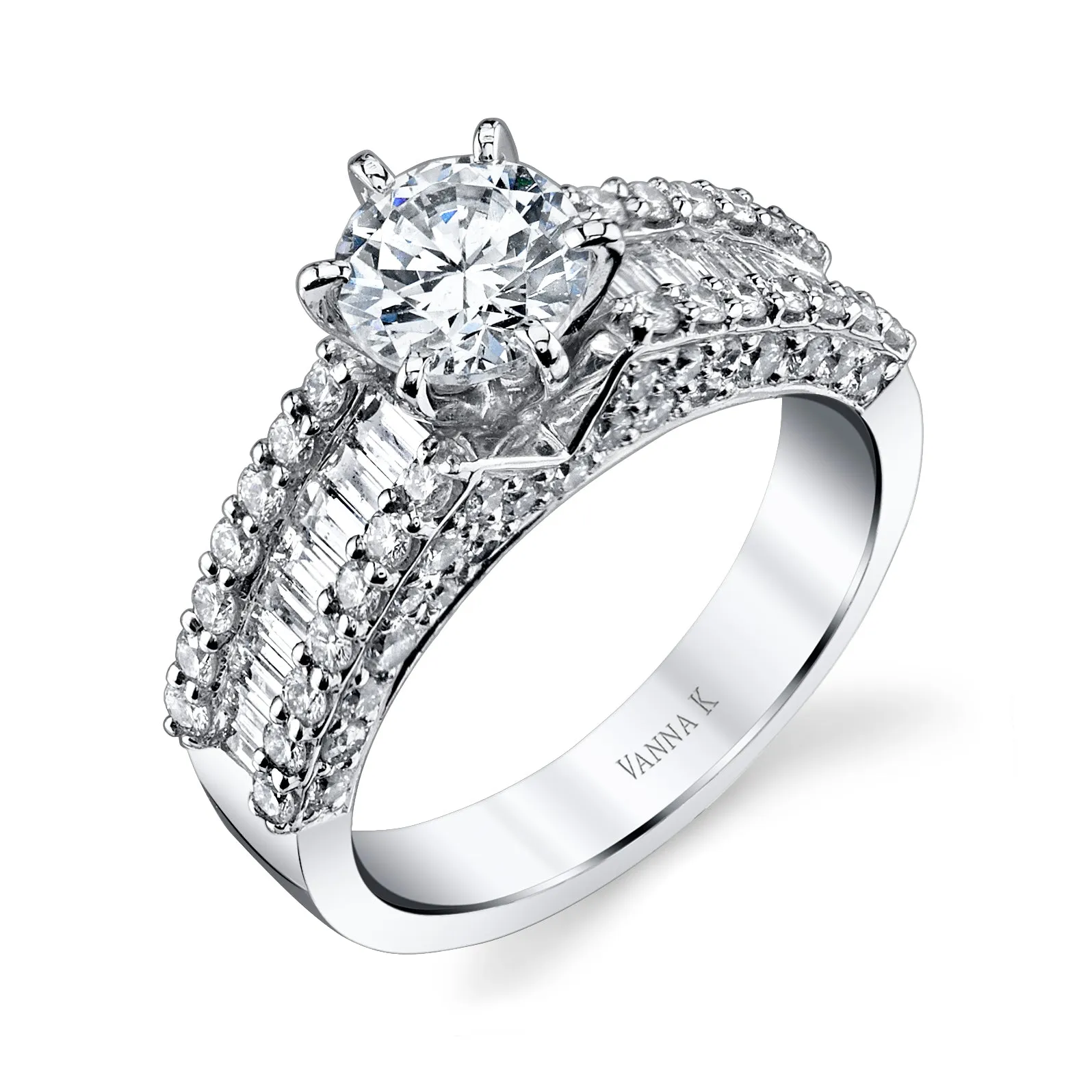 18K White Gold Diamond Engagement Ring