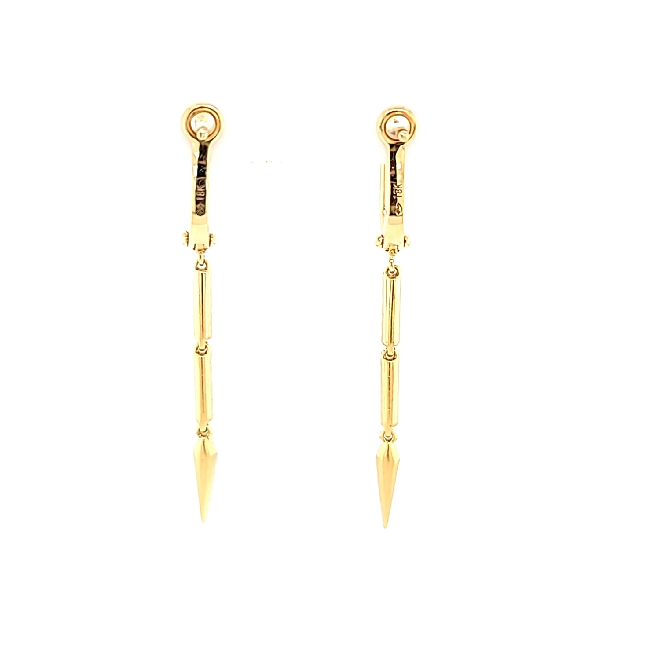 18k Yellow Gold Diamond Dangle Earrings (I7685)