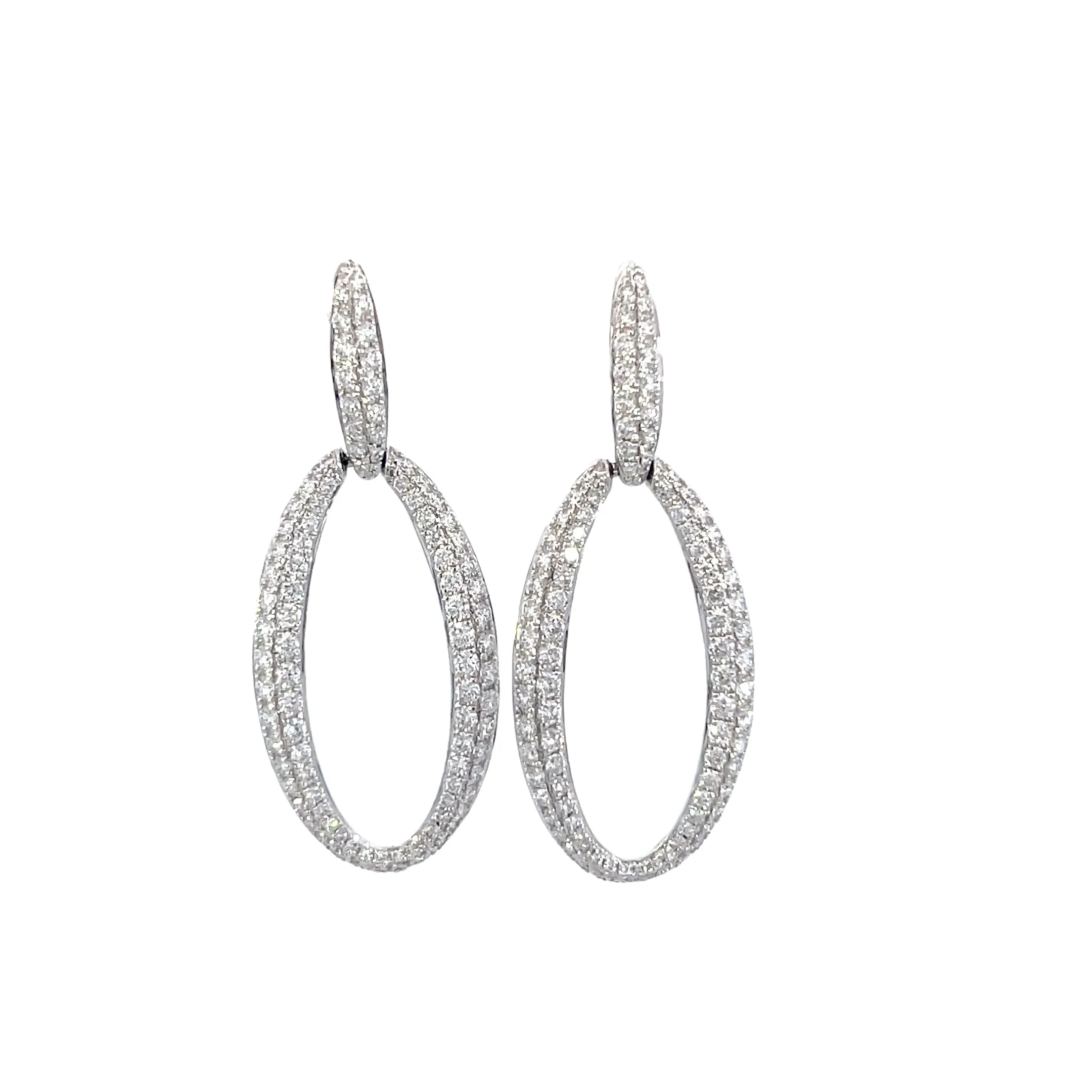 18KW Diamond Dangle Earrings