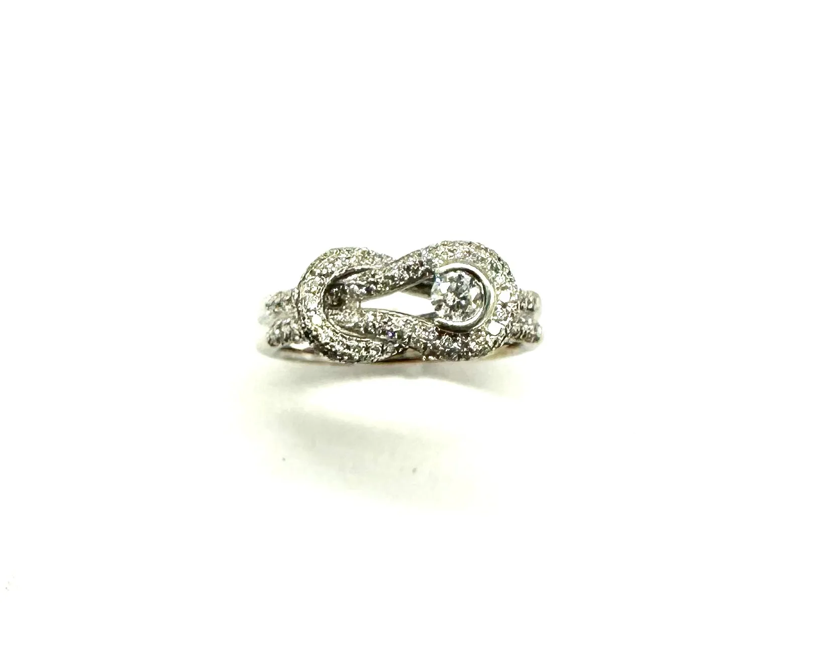 2/3 Ctw Diamond Buckle Style Loop Ring