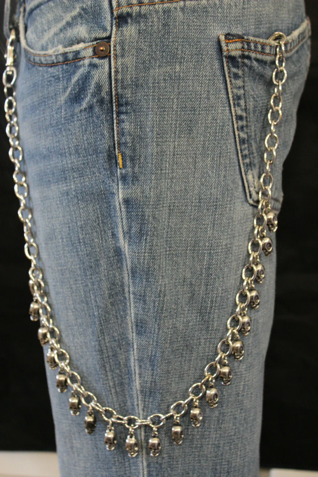 24" Mini Skull Dangle Charm Wallet Chain