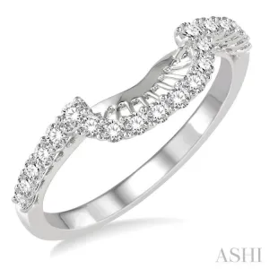 3/8 Ctw Arch Shape Round Cut Diamond Wedding Band in 14K White Gold