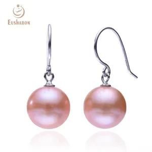 5 Pairs 10-13mm Pink Round Edison Pearl Hook Earrings