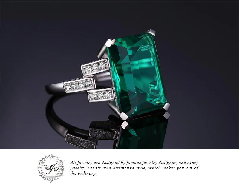 5.9ct Sterling Silver Emerald Cocktail Ring