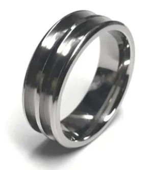 8mm Double Channel Titanium Ring Core (Bevelled Edge)