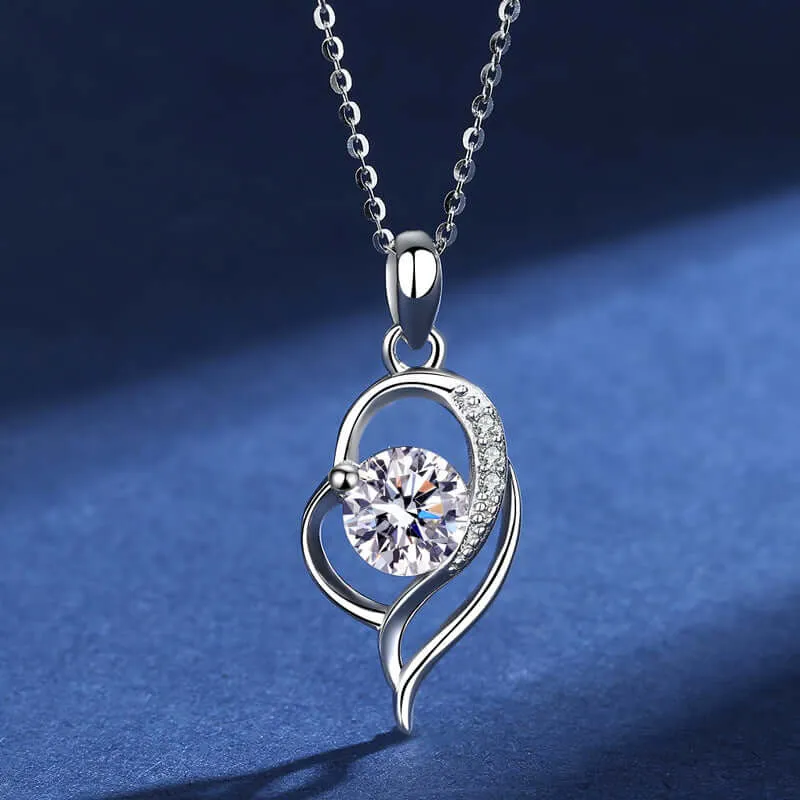 925 Silver Constellation Heart Heart Moissanite Necklace