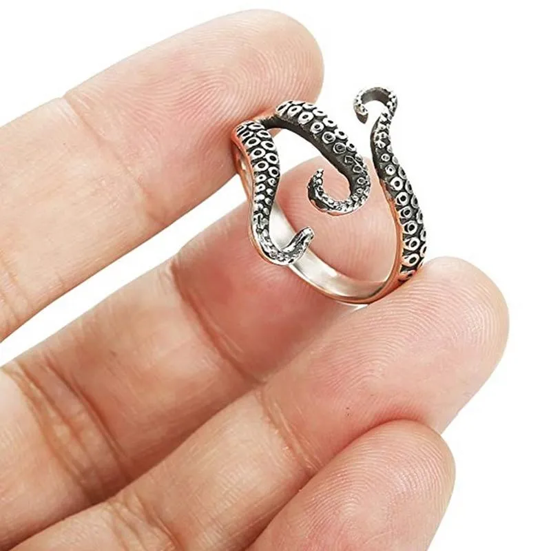 Adjustable Punk Octopus Catch Ring Opening Rings