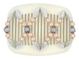 African Butterfly Hair Comb - Dalena White 12