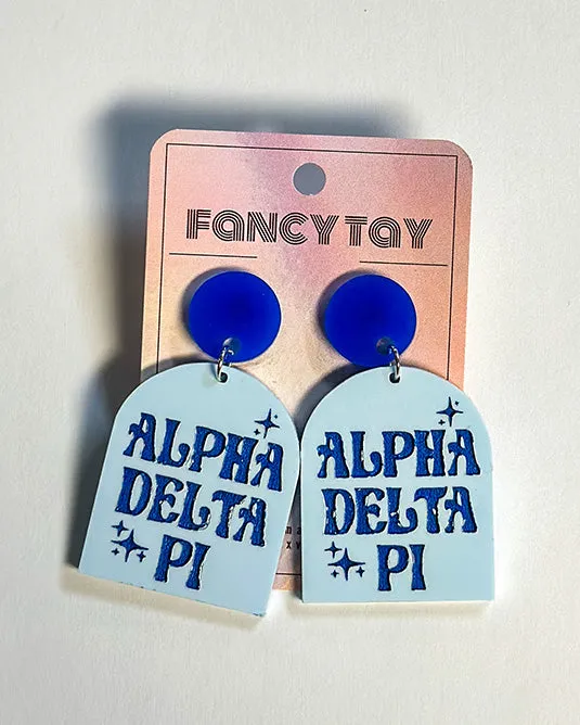 Alpha Delta Pi Dangle Earrings