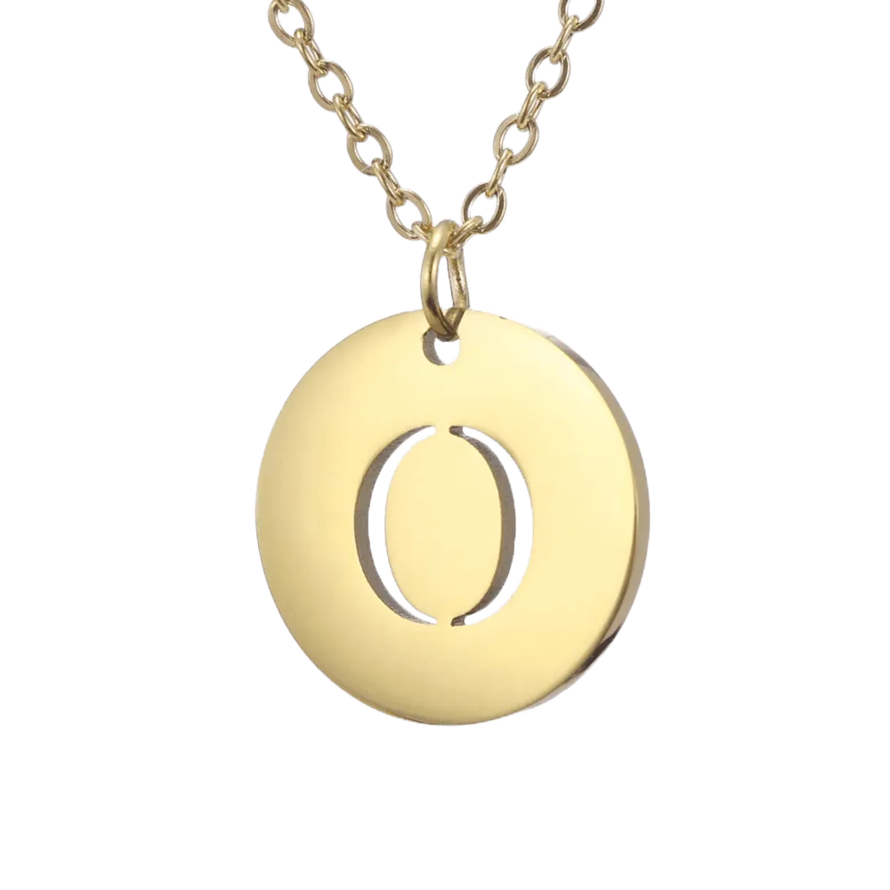 Alphabet Necklace Gold Plated - Letter O