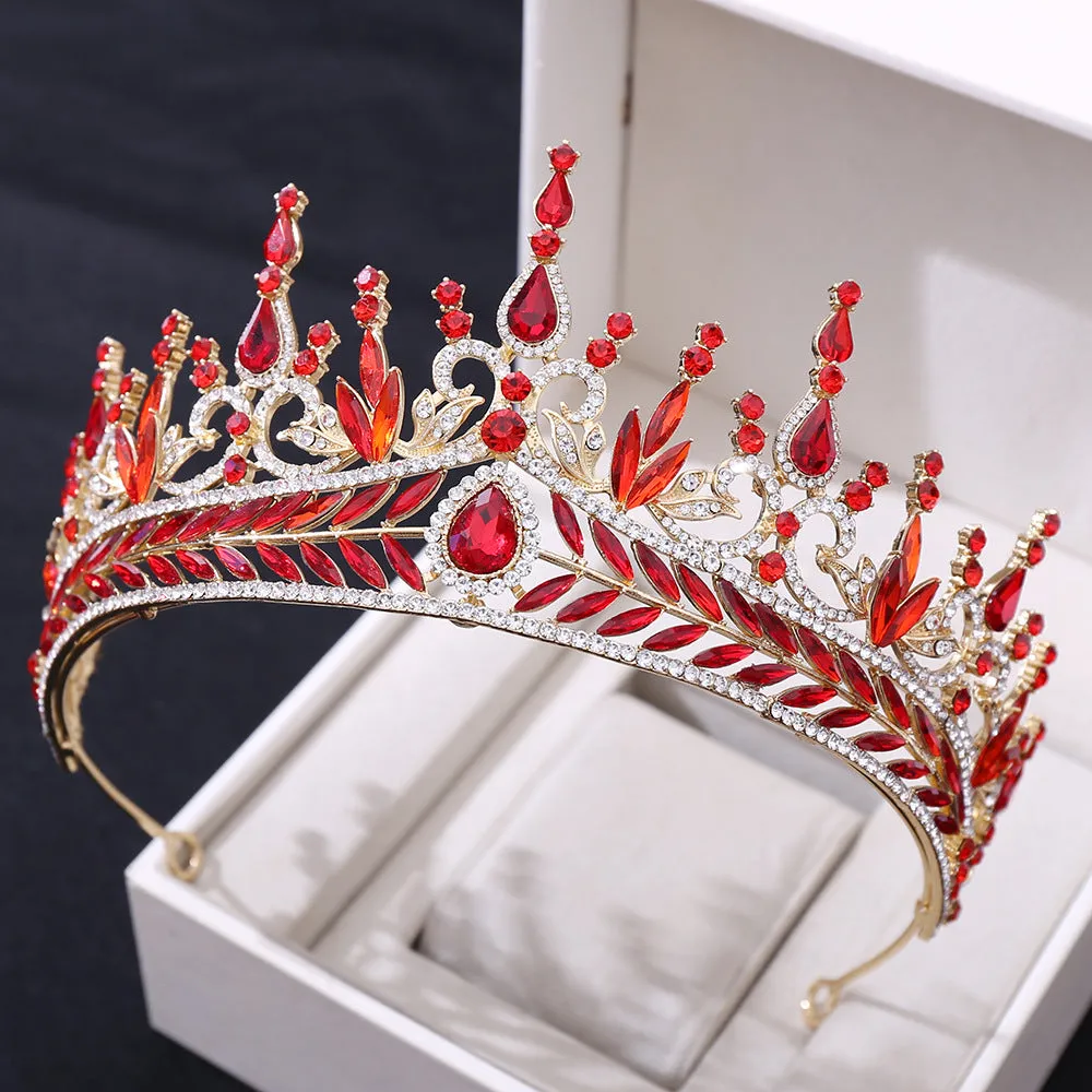 American Wedding Headwear Fashion Luxury Inlaid Crystal Baroque Bridal Crown Photography Party Hair Accessories