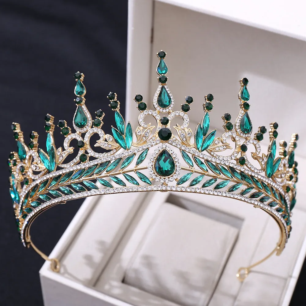 American Wedding Headwear Fashion Luxury Inlaid Crystal Baroque Bridal Crown Photography Party Hair Accessories