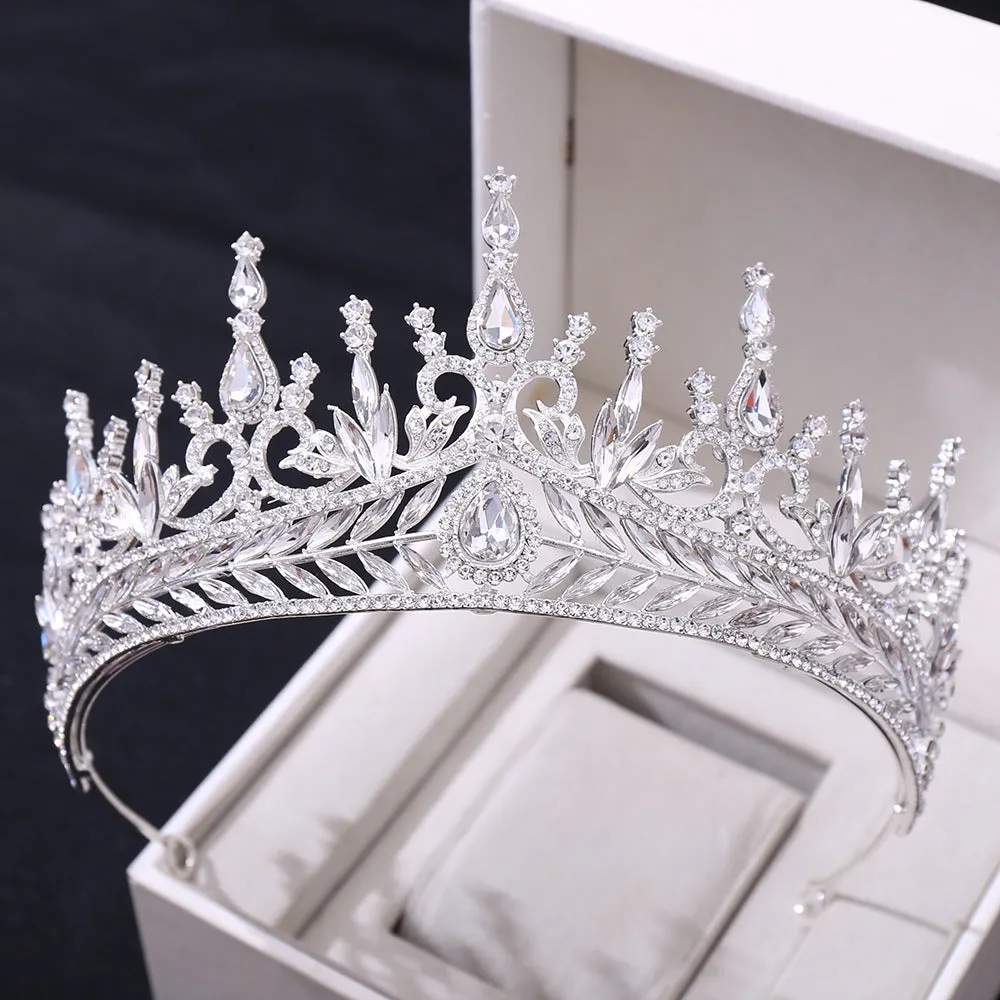 American Wedding Headwear Fashion Luxury Inlaid Crystal Baroque Bridal Crown Photography Party Hair Accessories