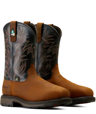 Ariat Boots, 11 inch WorkHog MetGuard CSA Waterproof Composite Toe Work Boot, 10042553 DARK COPPER