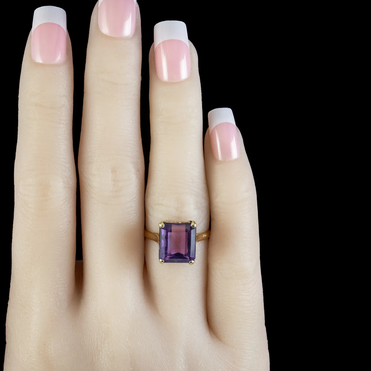 Art Deco Amethyst Cocktail Ring 5ct Amethyst