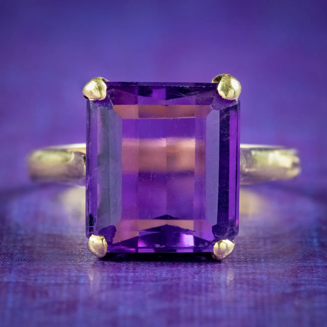 Art Deco Amethyst Cocktail Ring 5ct Amethyst