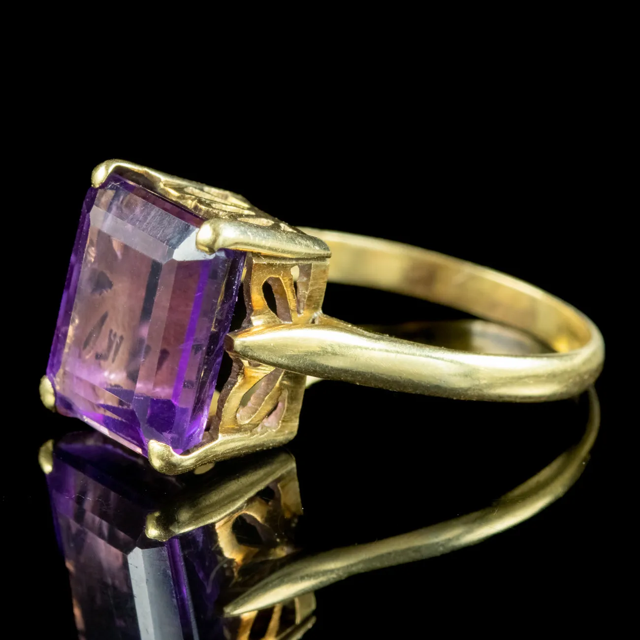 Art Deco Amethyst Cocktail Ring 5ct Amethyst