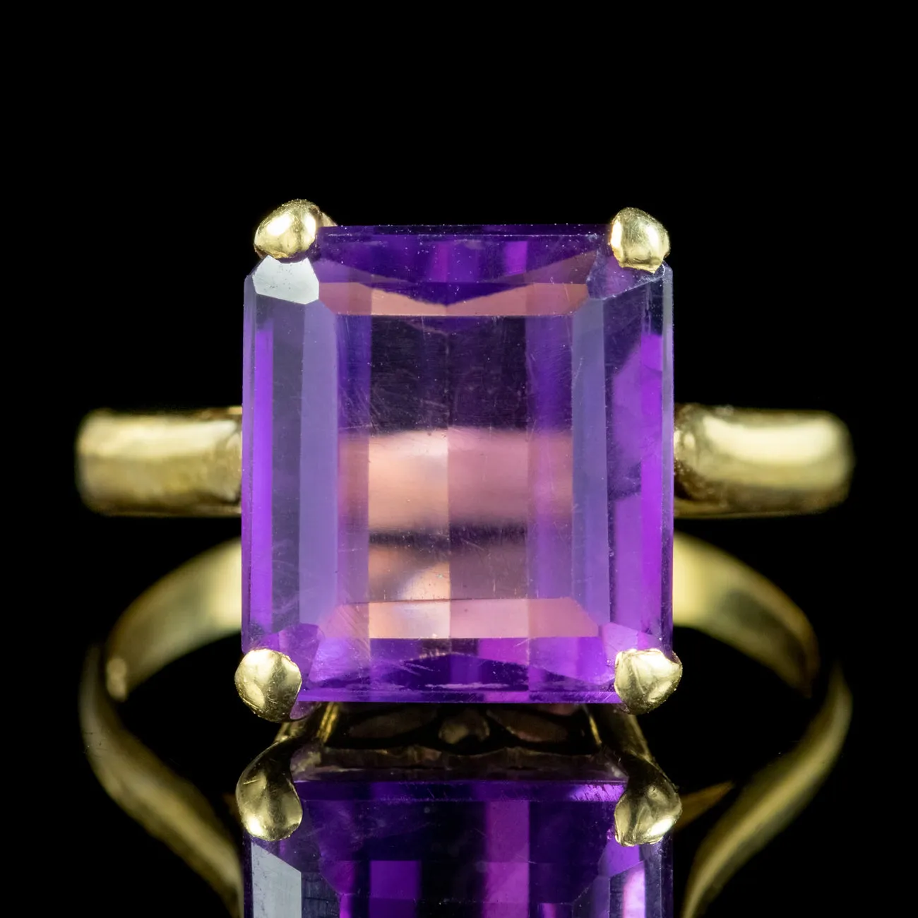 Art Deco Amethyst Cocktail Ring 5ct Amethyst