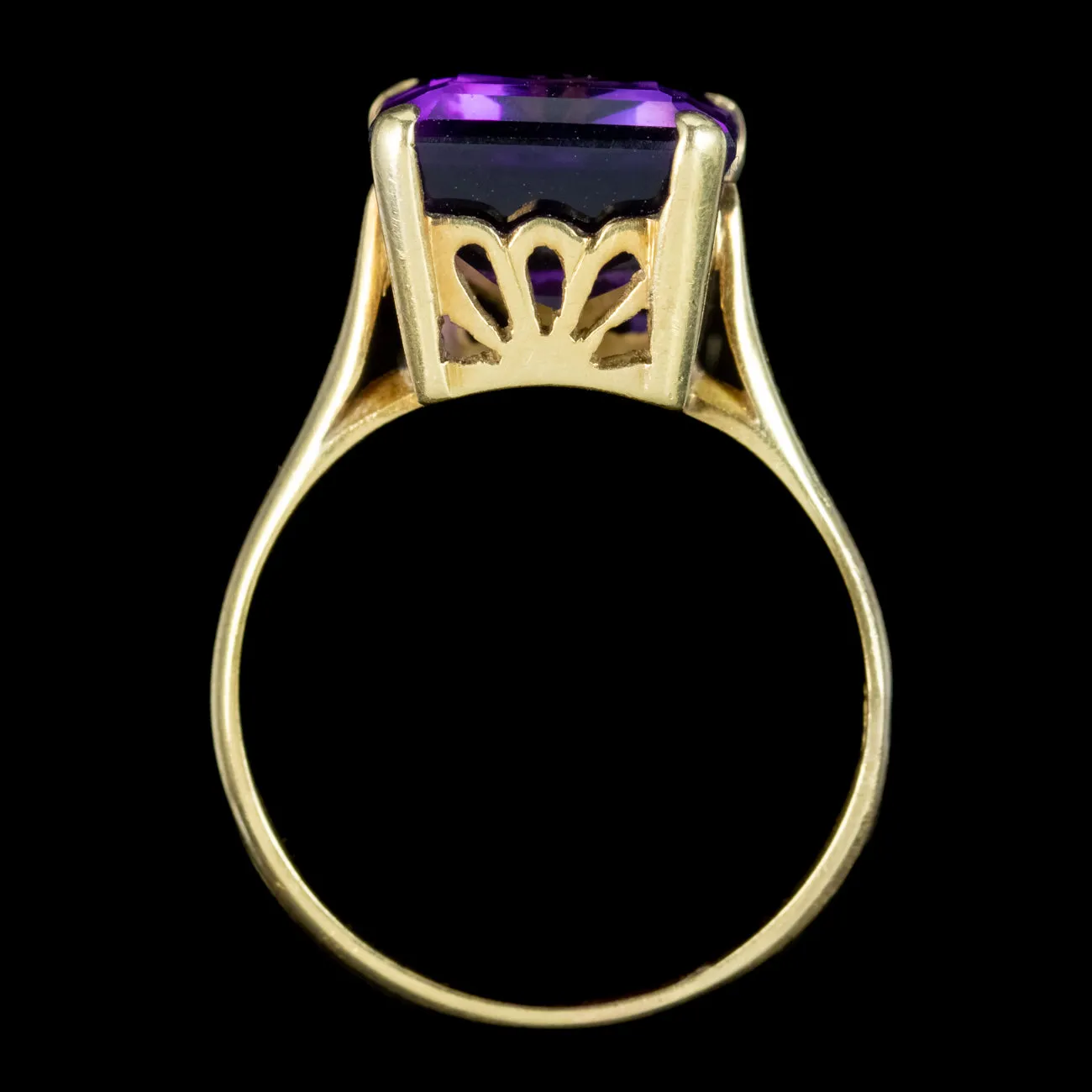 Art Deco Amethyst Cocktail Ring 5ct Amethyst