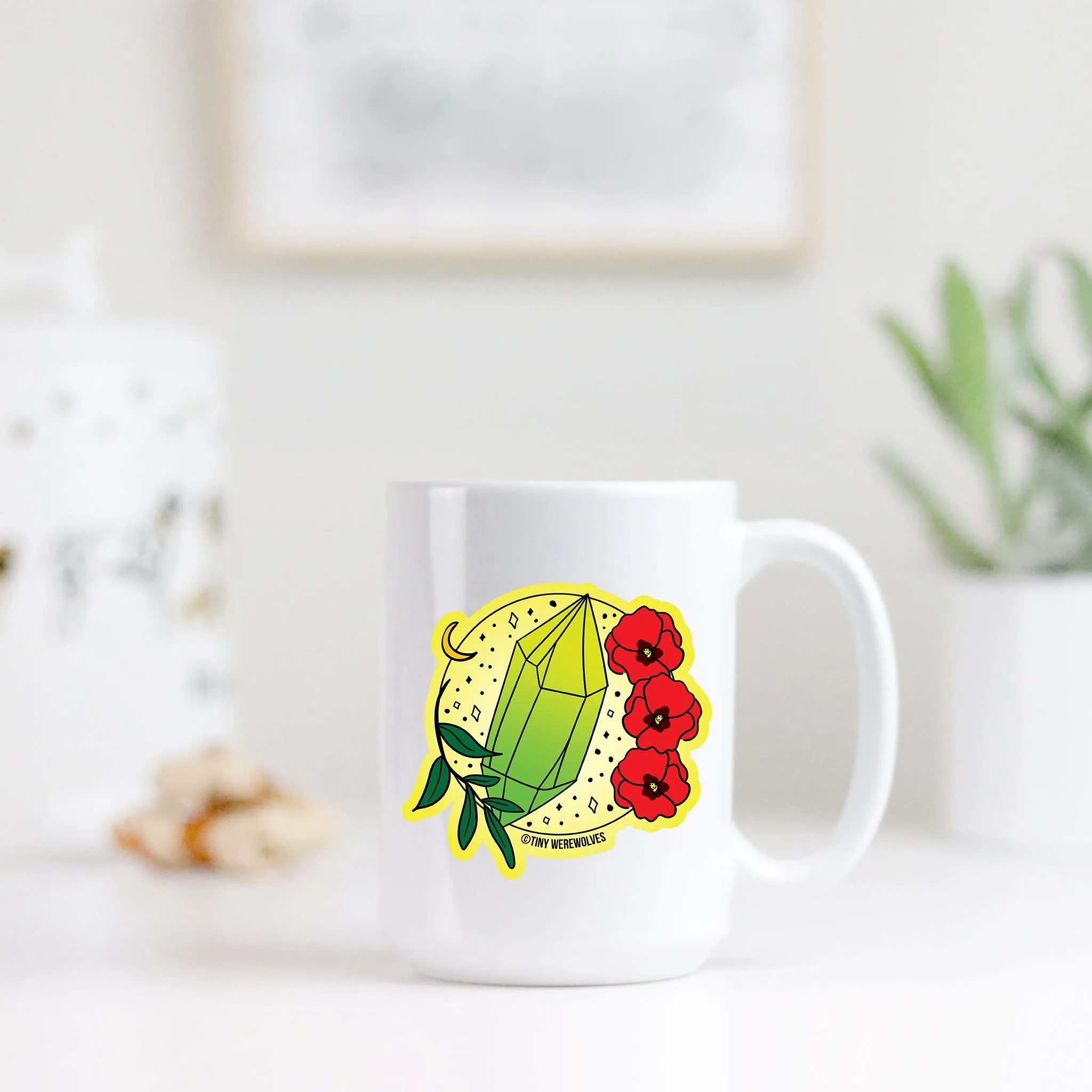 August Crystal & Flower Birthstone Mug