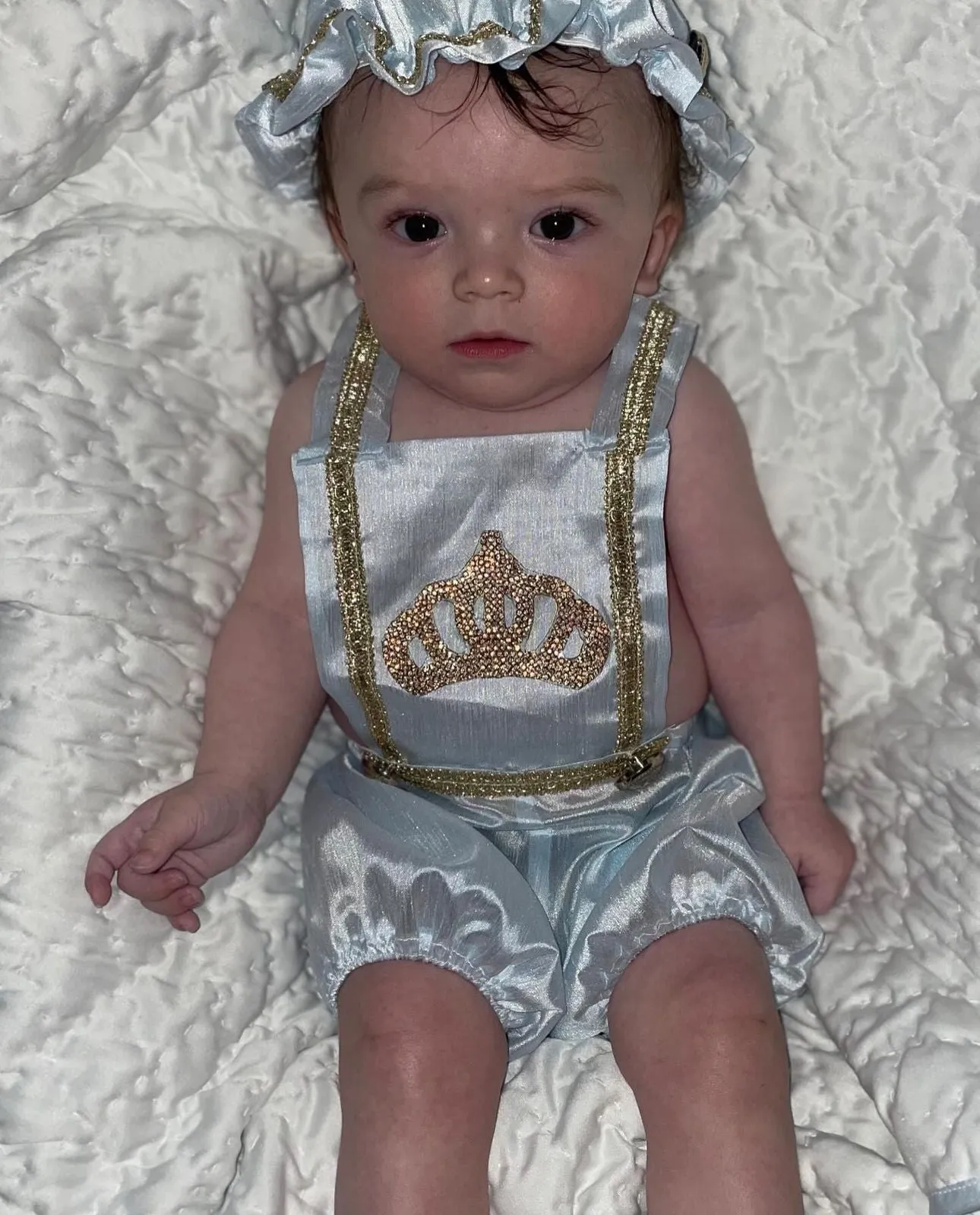 Baby Blue Boy Crown Romper