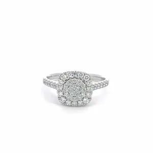 Baikalla 14k White Gold Diamond Cluster Engagement Ring