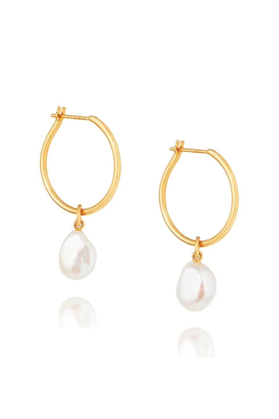 Baroque Pearl Willpower 14k Gold Plate Hoop Earring