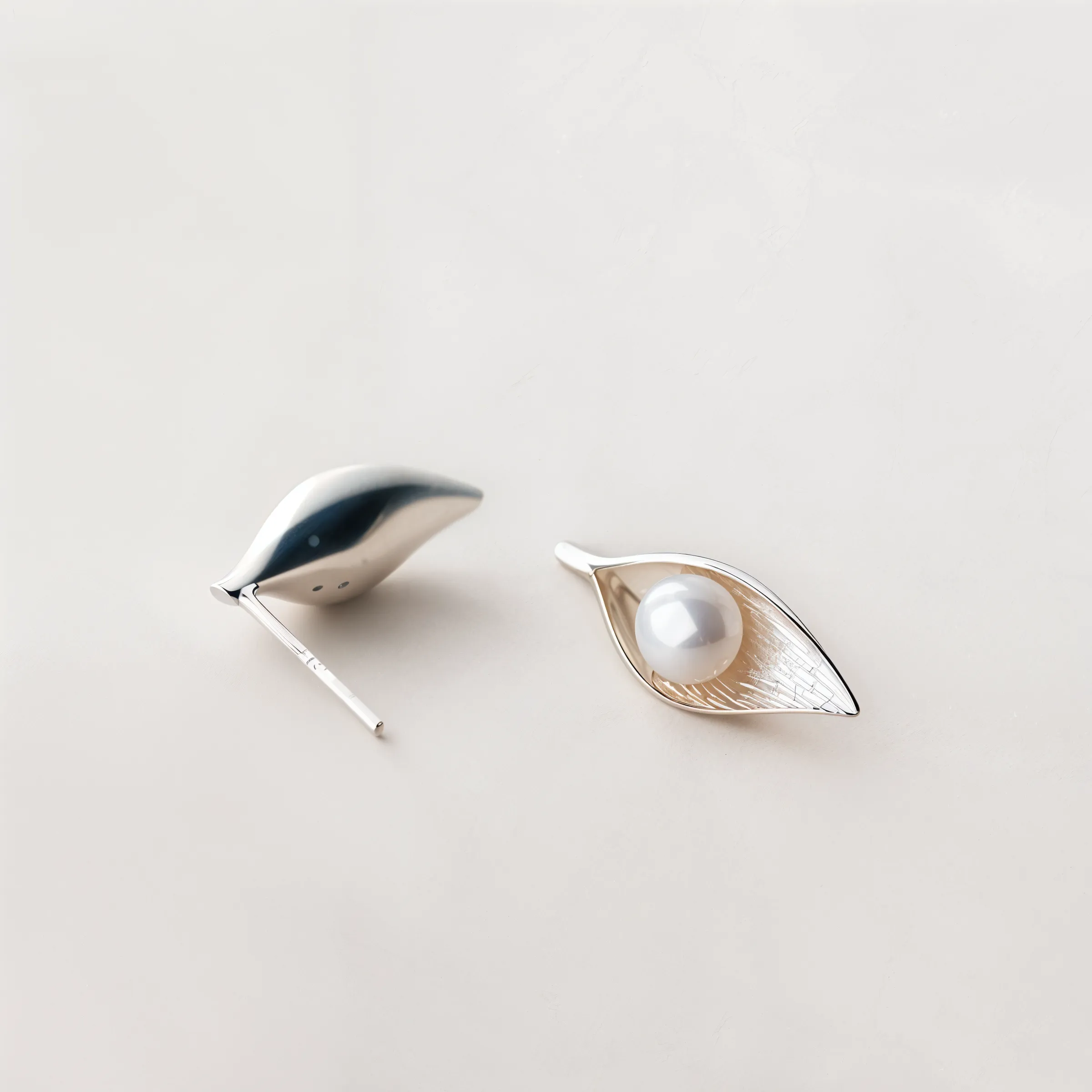 Beauteous Leaf Pearl Studs