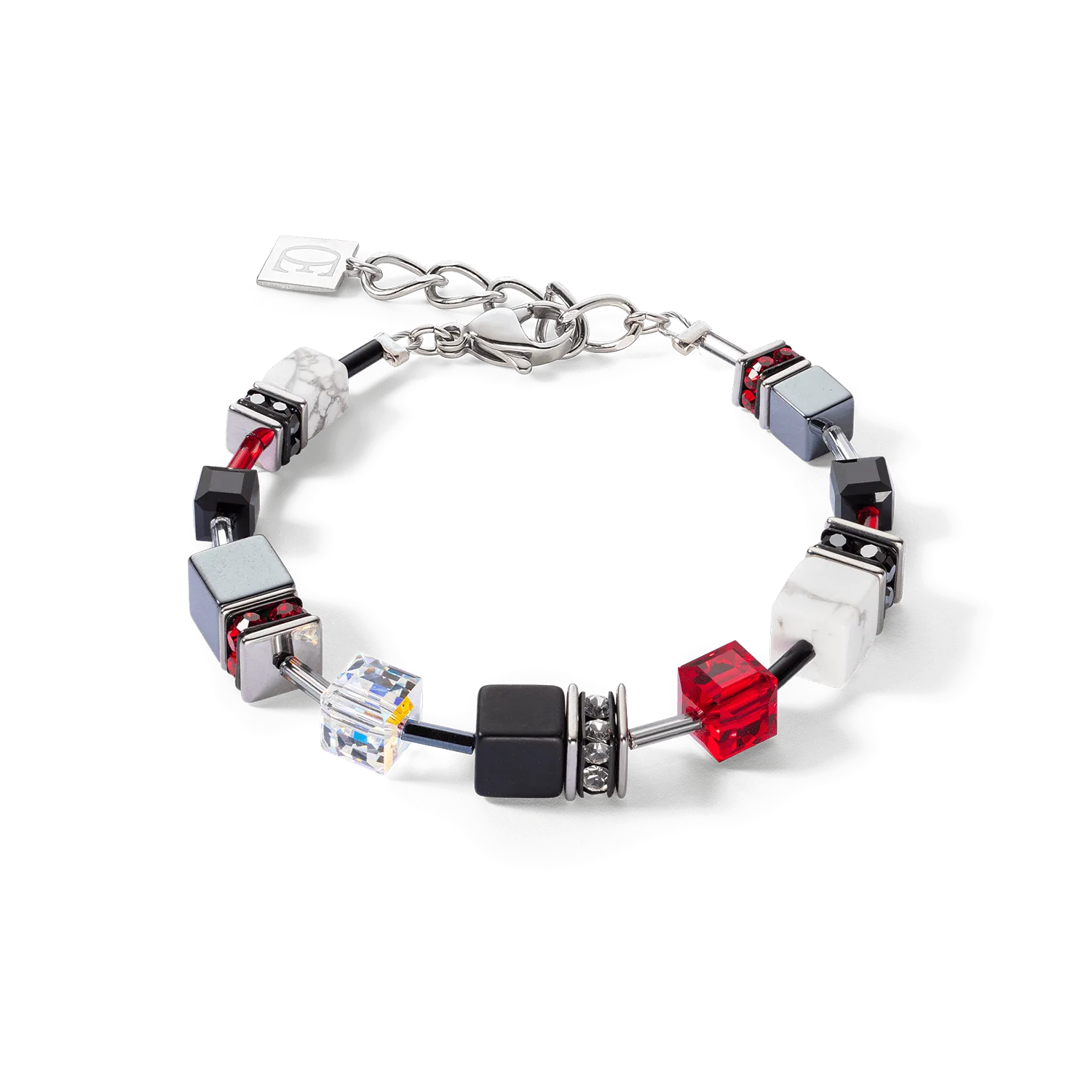 Black and Red GeoCube Bracelet